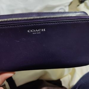 Authentic Leather Purple Coach Wrist Wallet